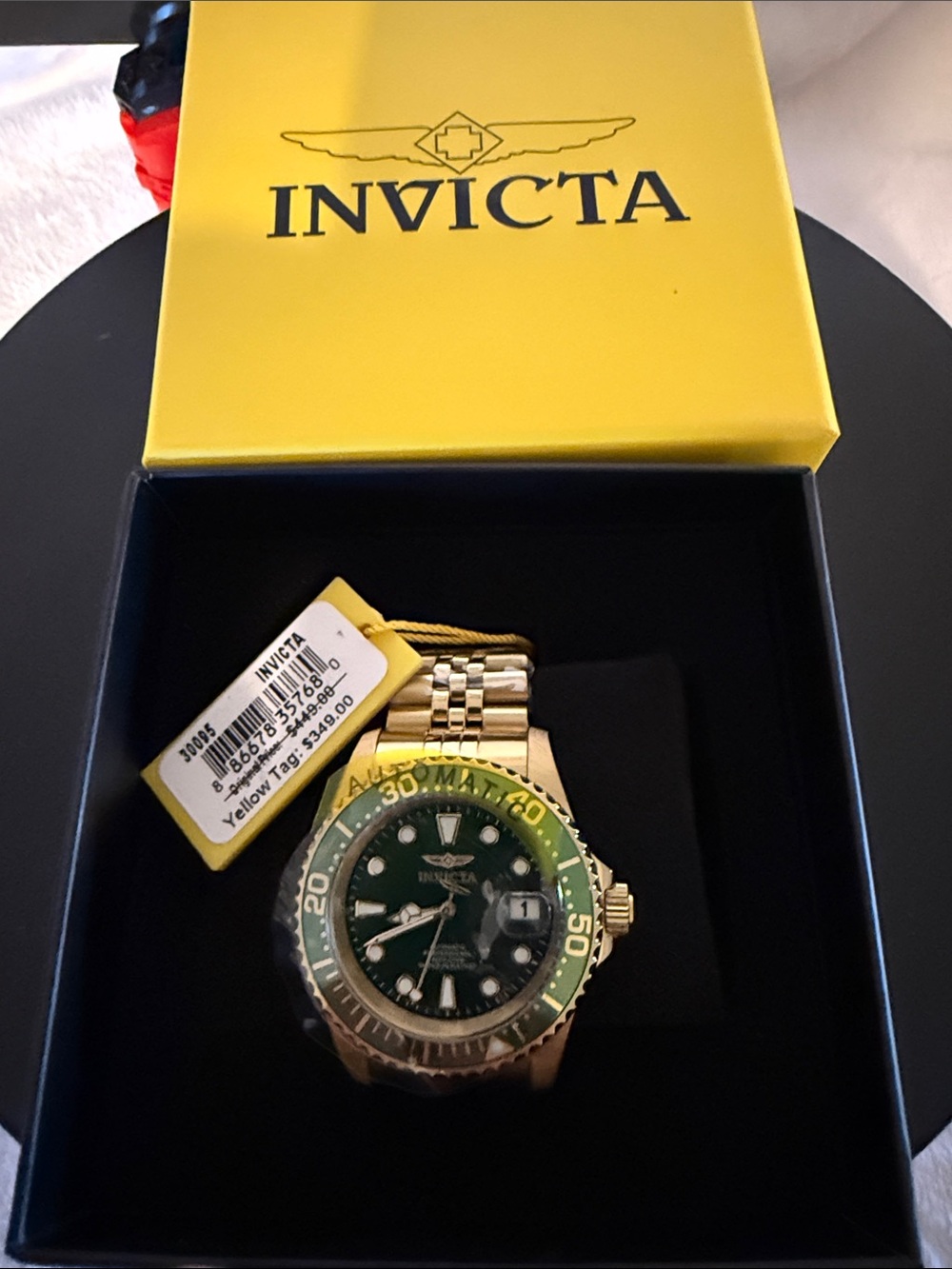 Invicta Men’s Gold and Green Diver-Style Watch Automatic